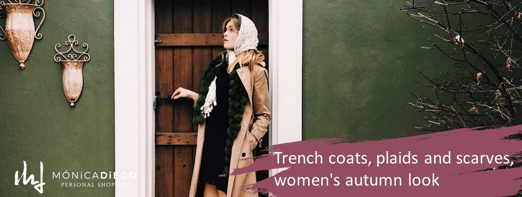 Trench or gabardine and scarves, elegant women’s look for fall